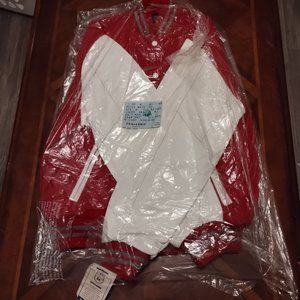 Vintage rennoc varsity jacket red white sleeve